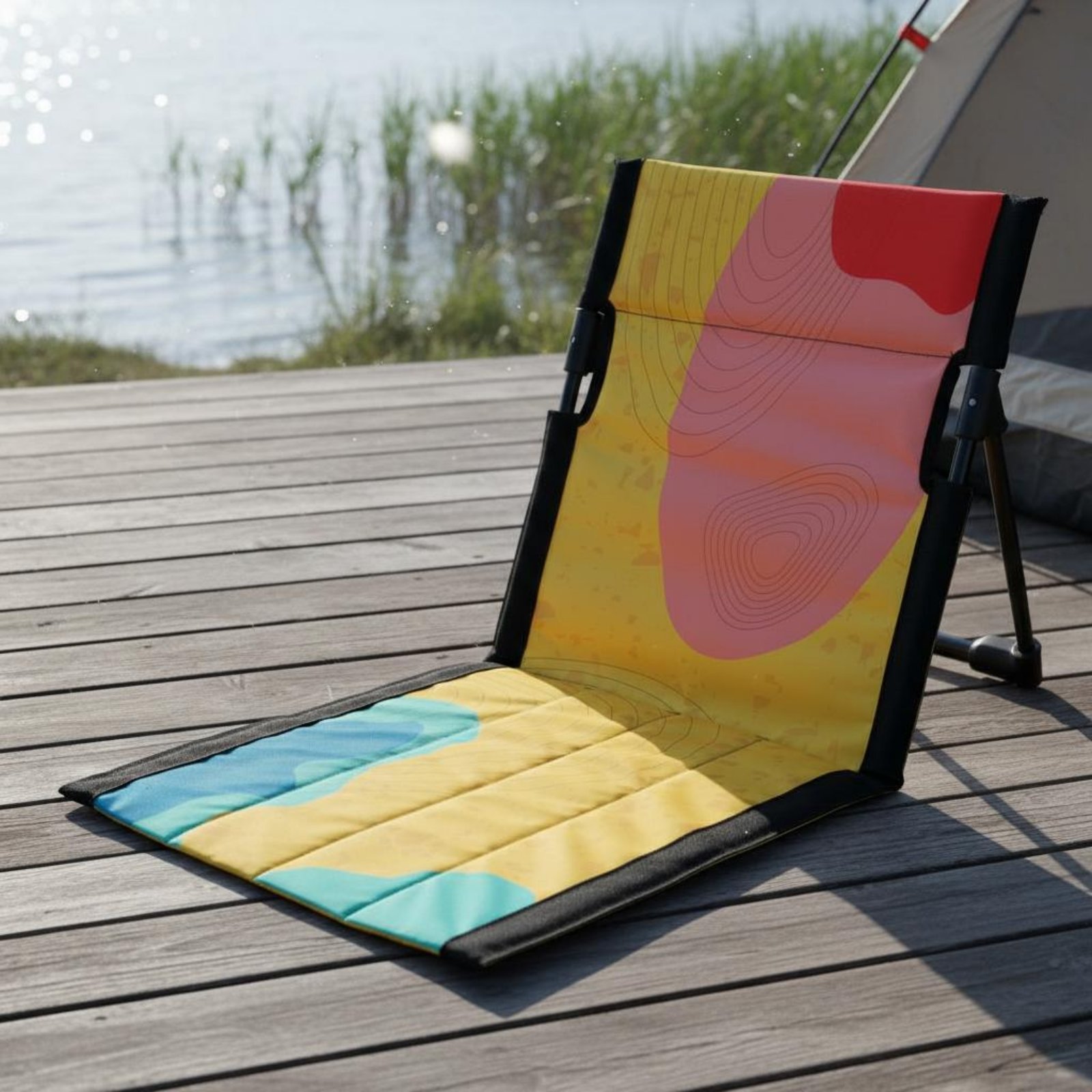 Kids Outdoor Foldable Chair - Folding Beach Chair Portable Ground Seat