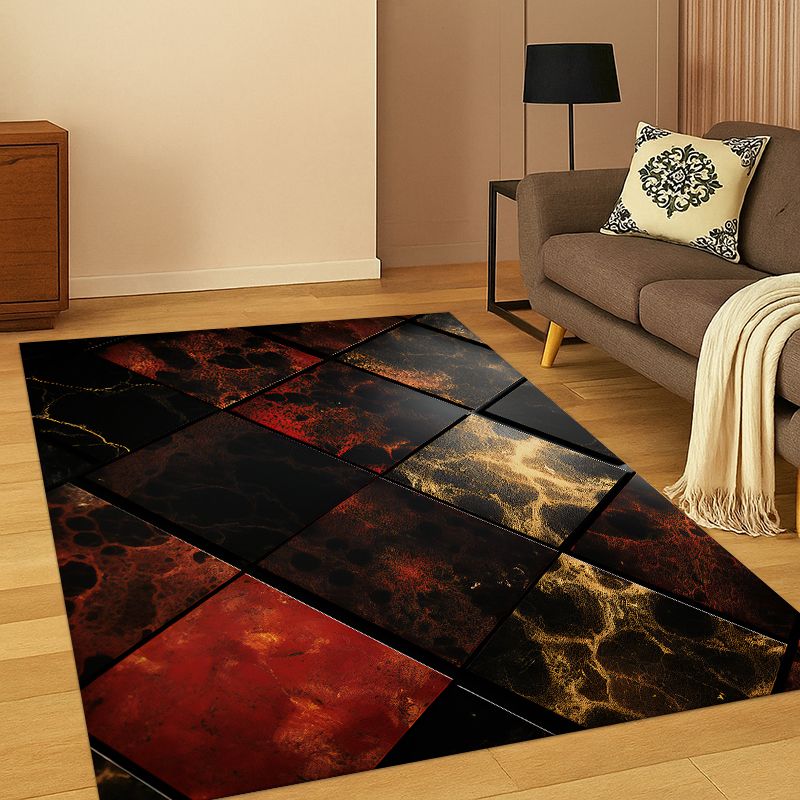 Kids Outdoor Flooring - Luxurious Marble Colorful Gold Black Carpet