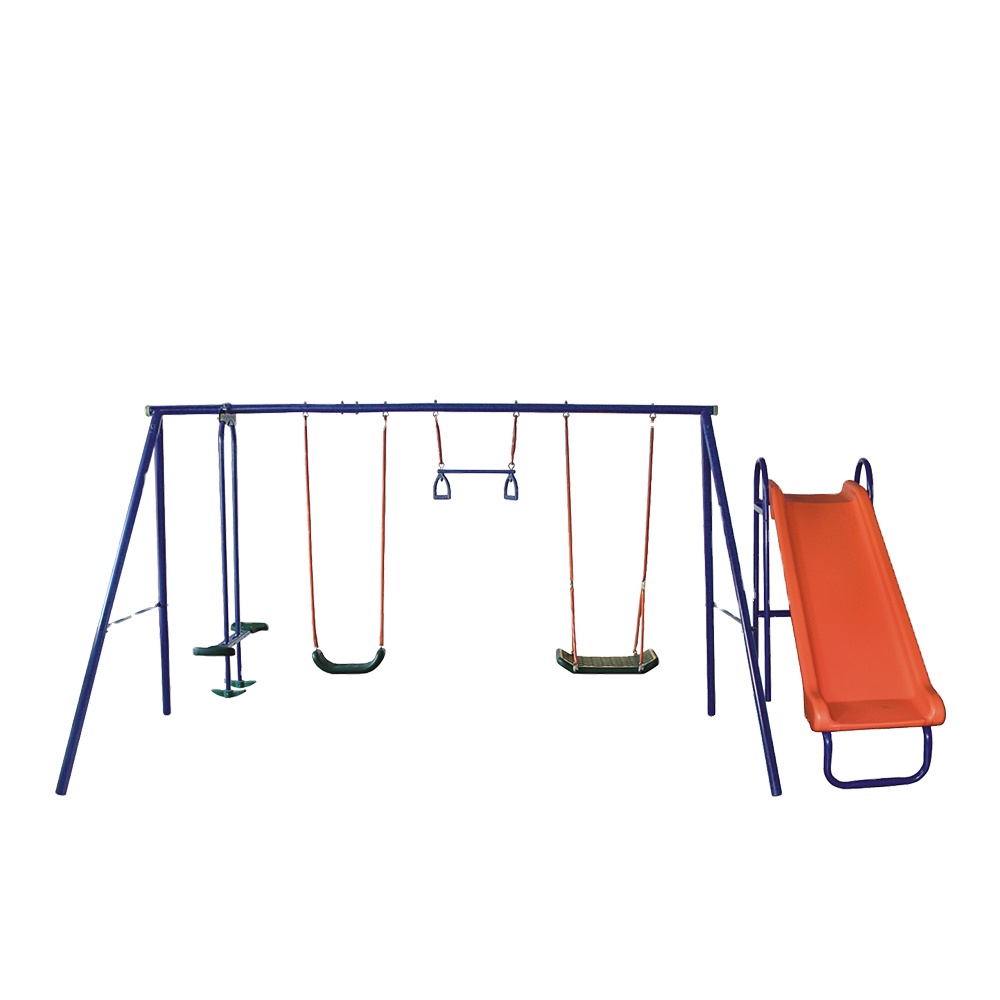 Kids Outdoor Swing And Slide - wr-Wholesale Cheap Six Station Outdoor Garden