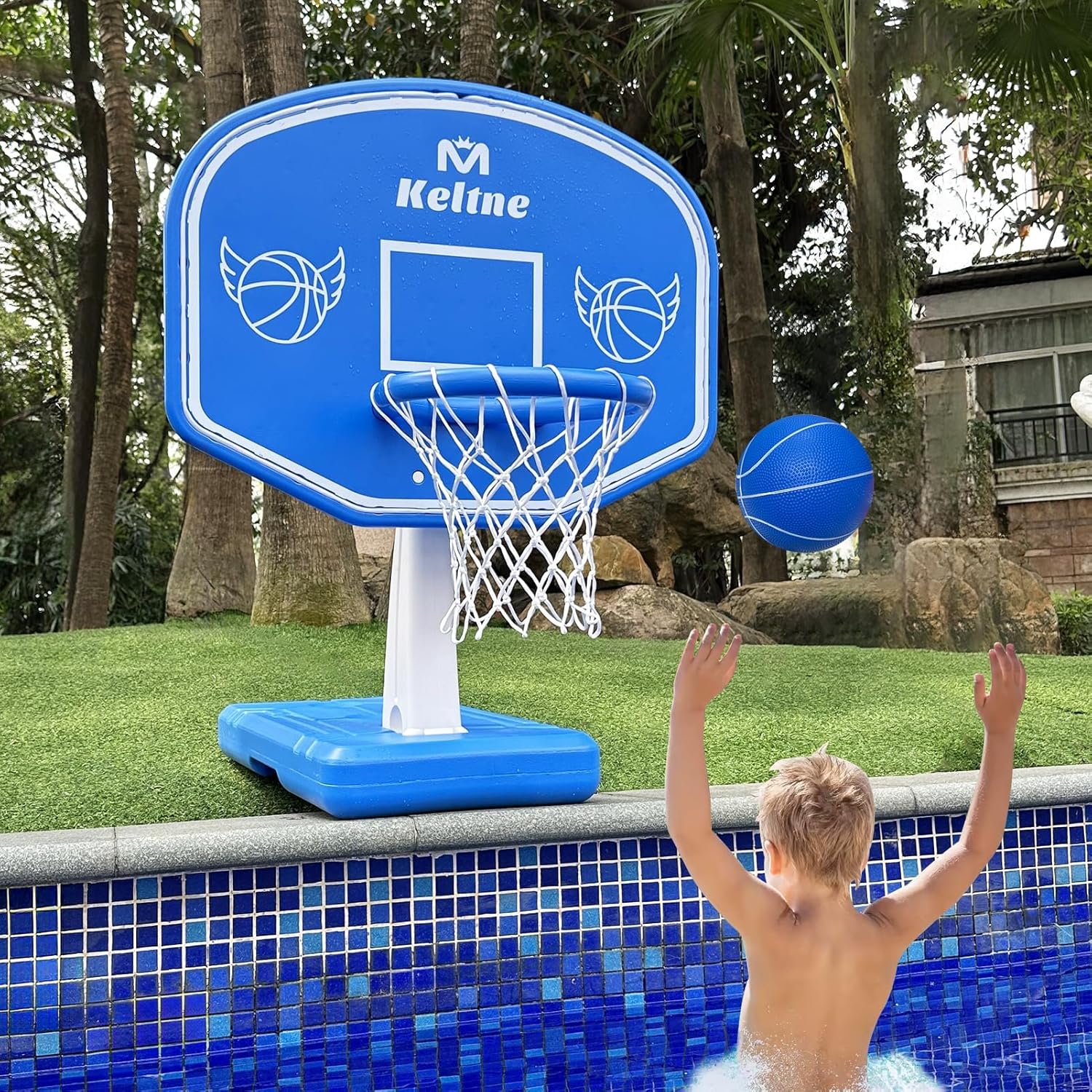 Kids Outdoor Pool - Large Swimming Pool Basketball Hoop with