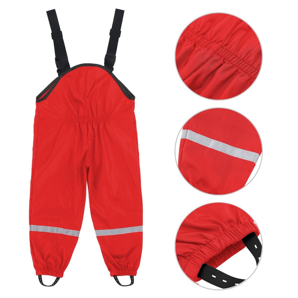 Kids Outdoor Overalls - Kids PU Waterproof Rain Pants Spring