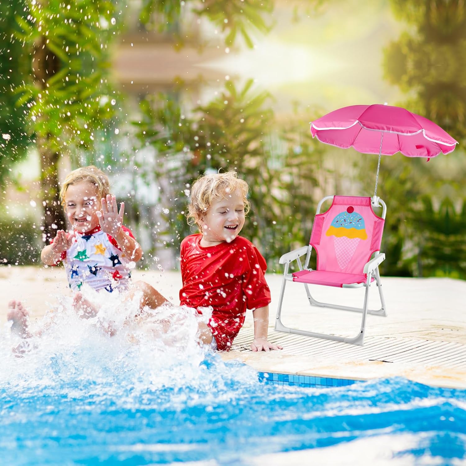 1 Set Folding Beach Chair with - Kids Outdoor Lounge Chair review and price