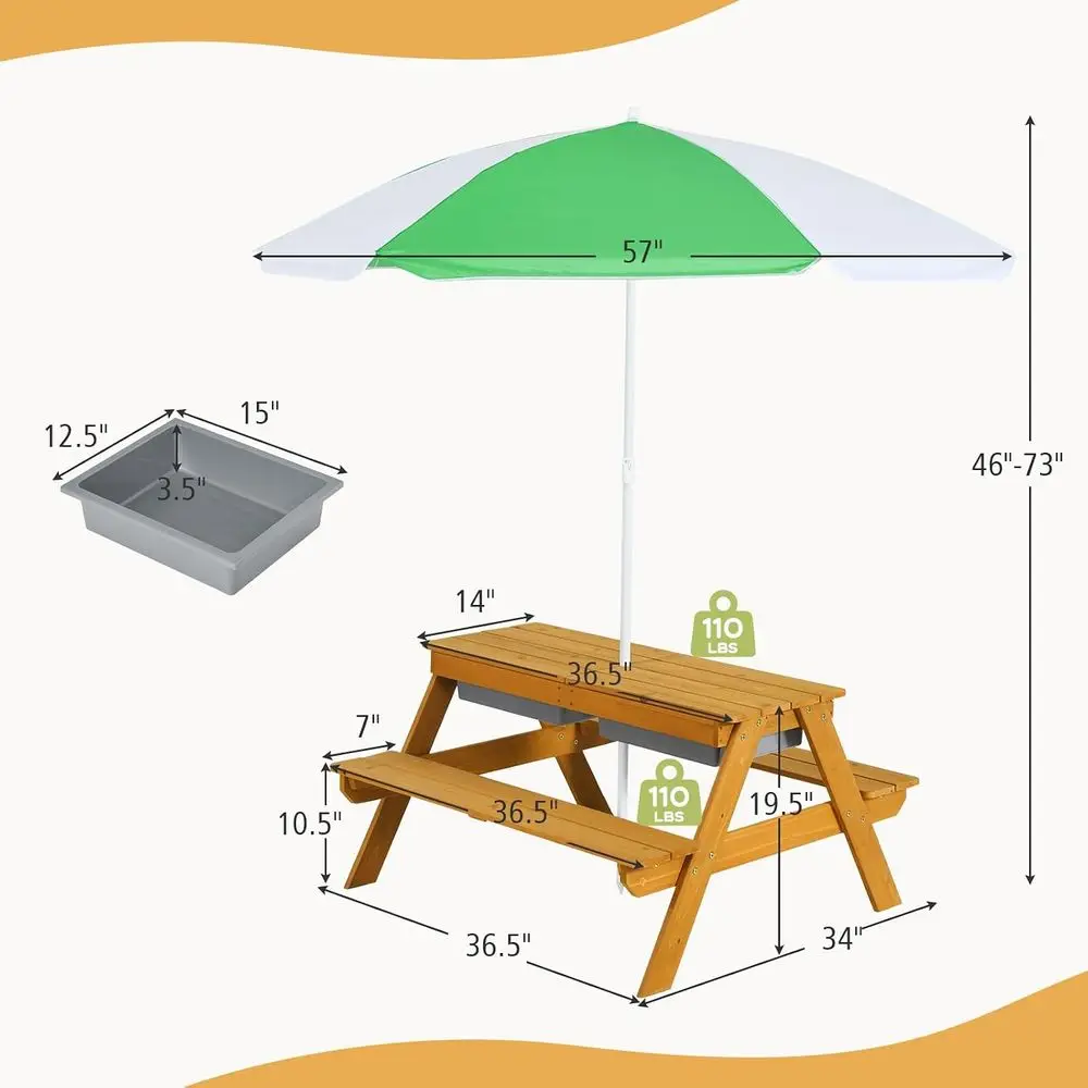 3-in-1 Height-Adjustable Umbre - Kids Outdoor Umbrella For Table review and price