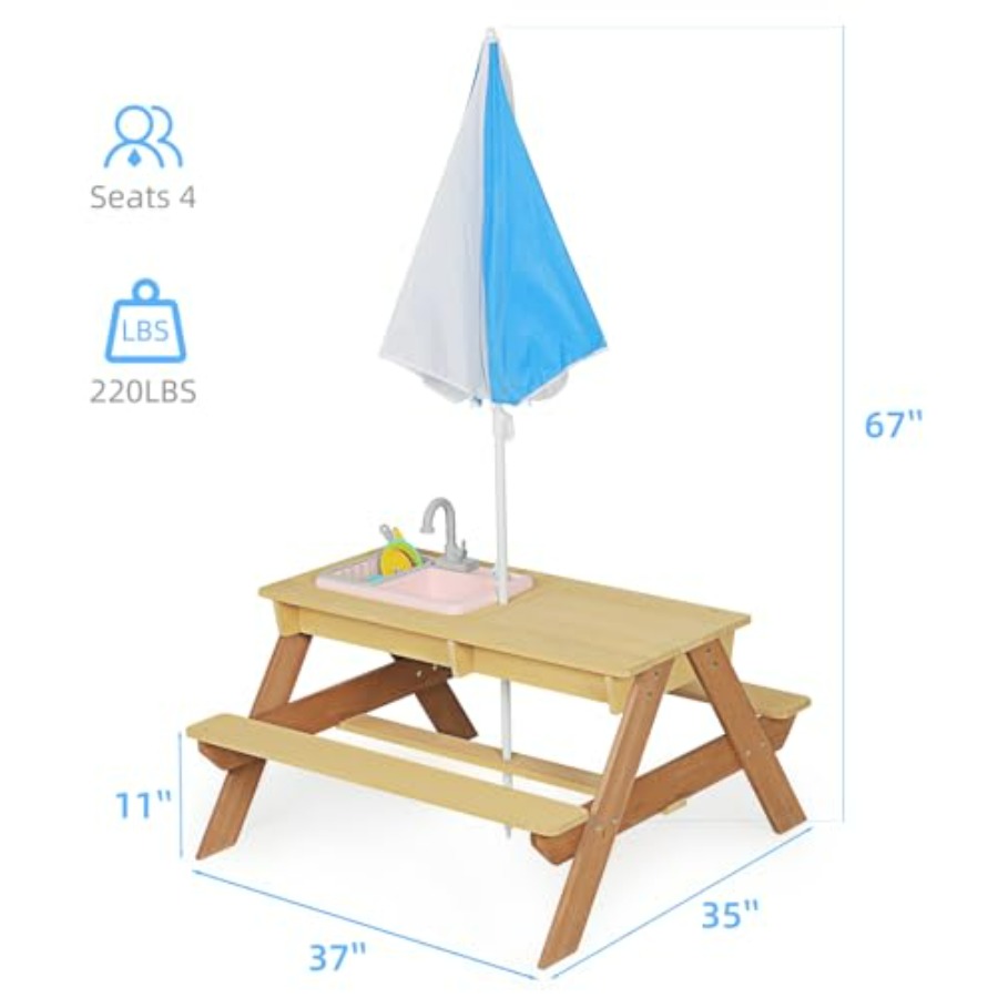 Outdoor kids picnic table with - Kids Outdoor Umbrella For Table review and price