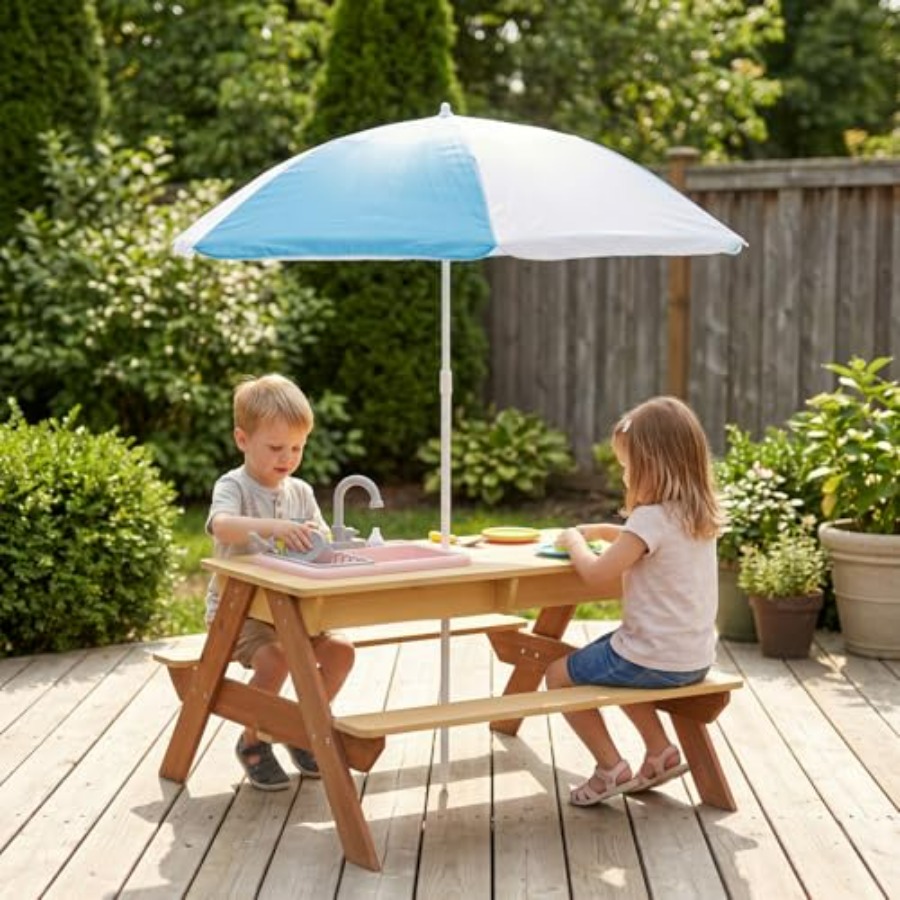Outdoor kids picnic table with - Kids Outdoor Umbrella For Table review and price