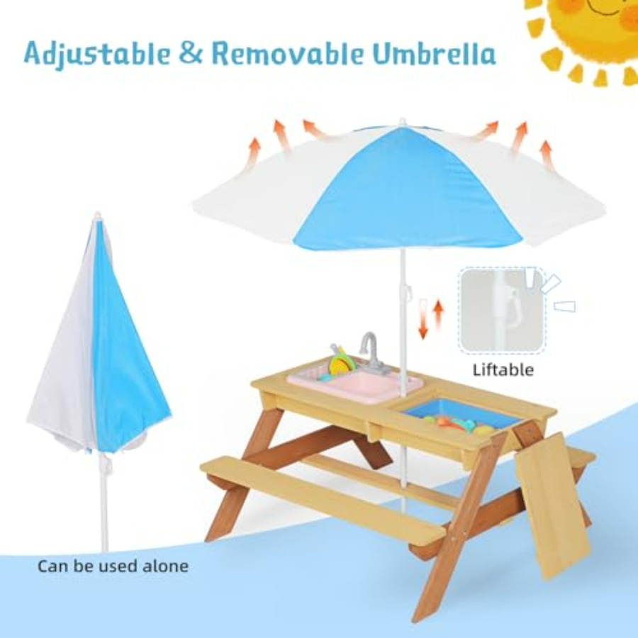 Outdoor kids picnic table with - Kids Outdoor Umbrella For Table review and price