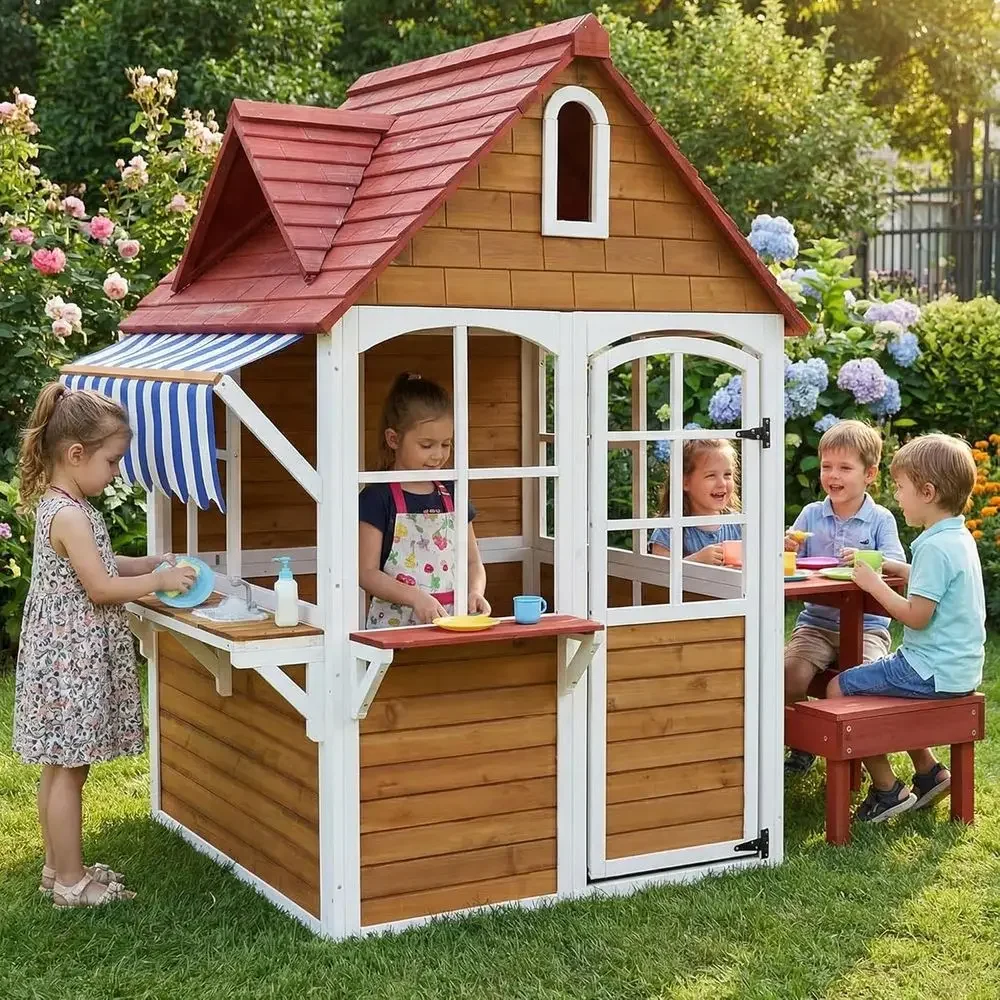 Large Solid Wood Outdoor Kids  - Kids Outdoor Bench Table review and price