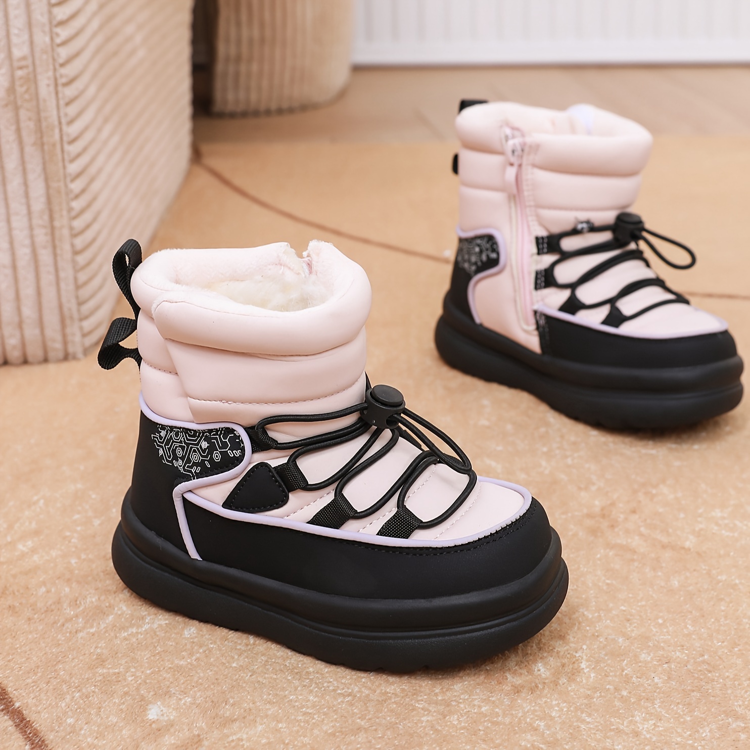 Children Warm Snow Boots Side  - Kids Outdoor Zipline review and price