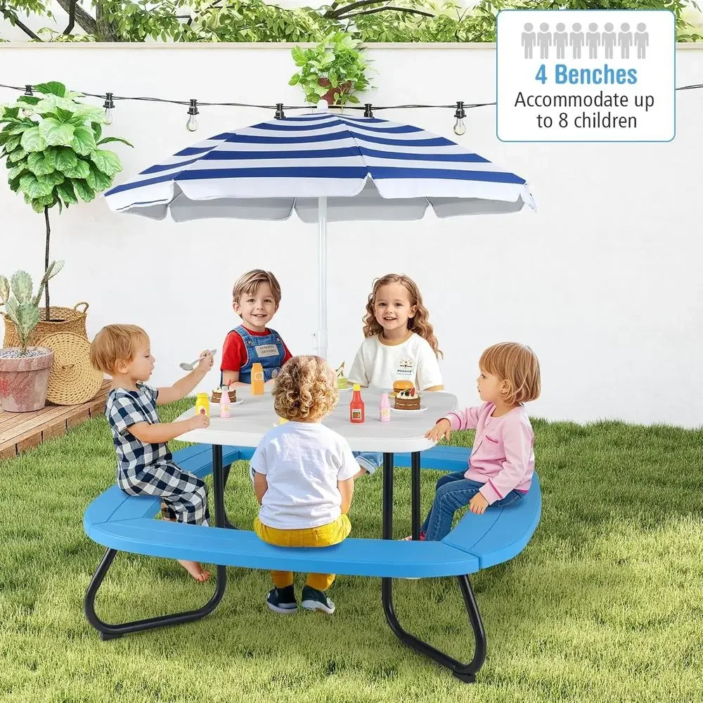 8-Person Kids Picnic Table wit - Kids Outdoor Umbrella For Table review and price