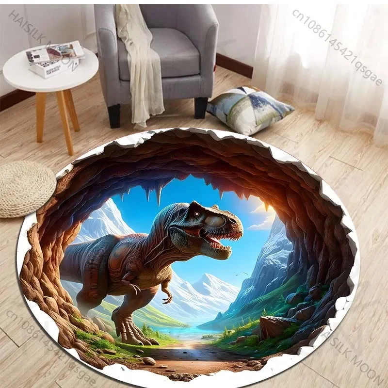 HD 3D Dinosaur Print Round Rug - Kids Outdoor Mat Waterproof review and price