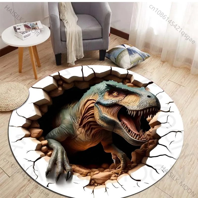 HD 3D Dinosaur Print Round Rug - Kids Outdoor Mat Waterproof review and price