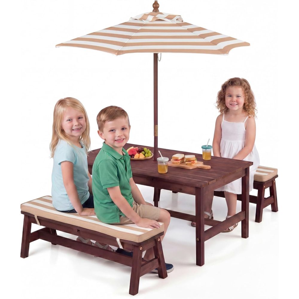 Kids Picnic Table, Large 42“x  - Kids Outdoor Umbrella For Table review and price