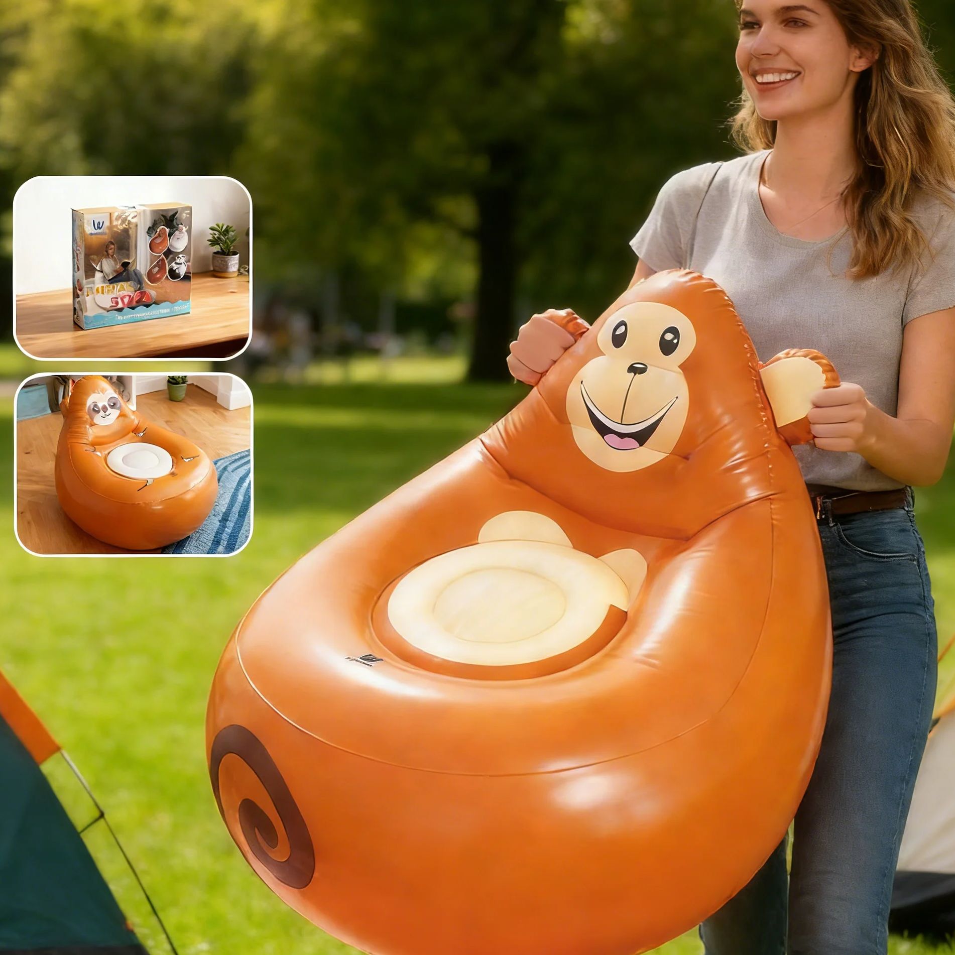 Inflatable Lazy Sofa Kids Cart - Kids Outdoor Lounge Chair review and price
