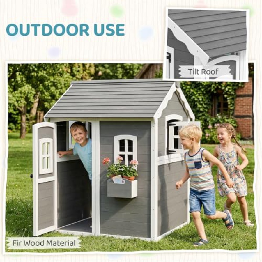 Outdoor wooden playhouse for k - Kids Outdoor Flooring review and price