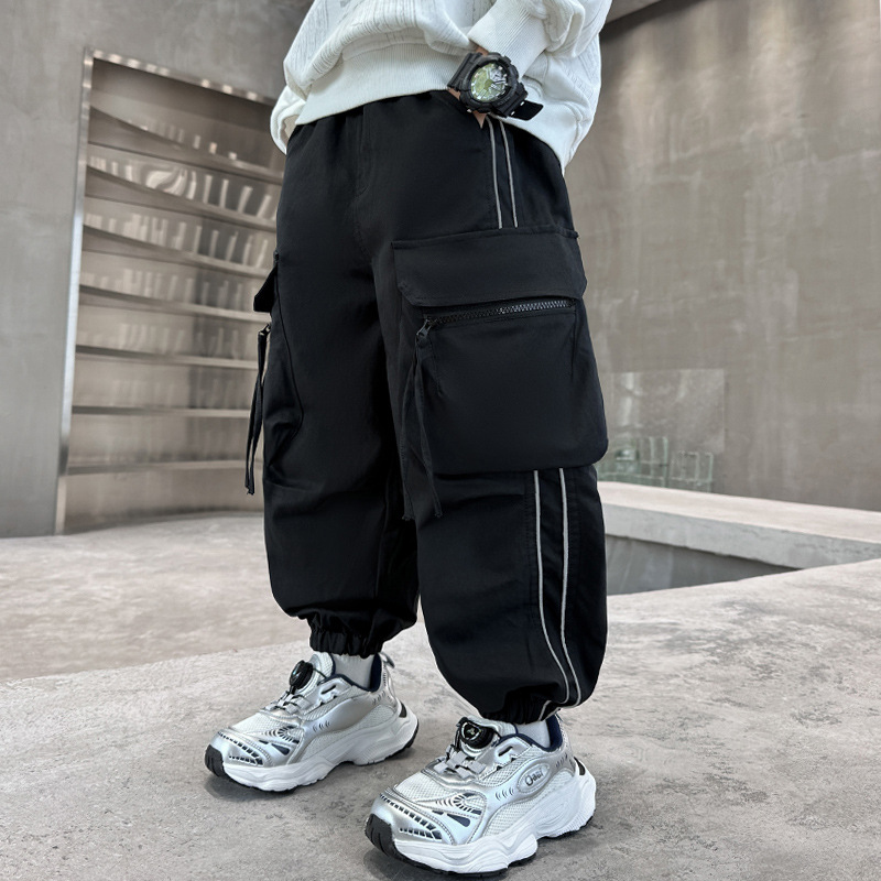 Boys Cargo Pants Large Pocket  - Kids Outdoor Overalls review and price