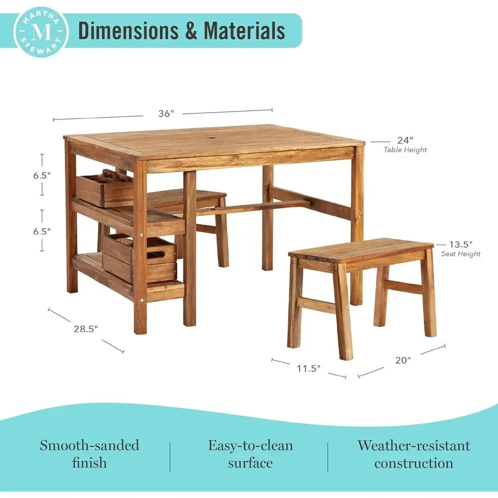 Kids Outdoor Crat Table and 2  - Kids Outdoor Bench Table review and price