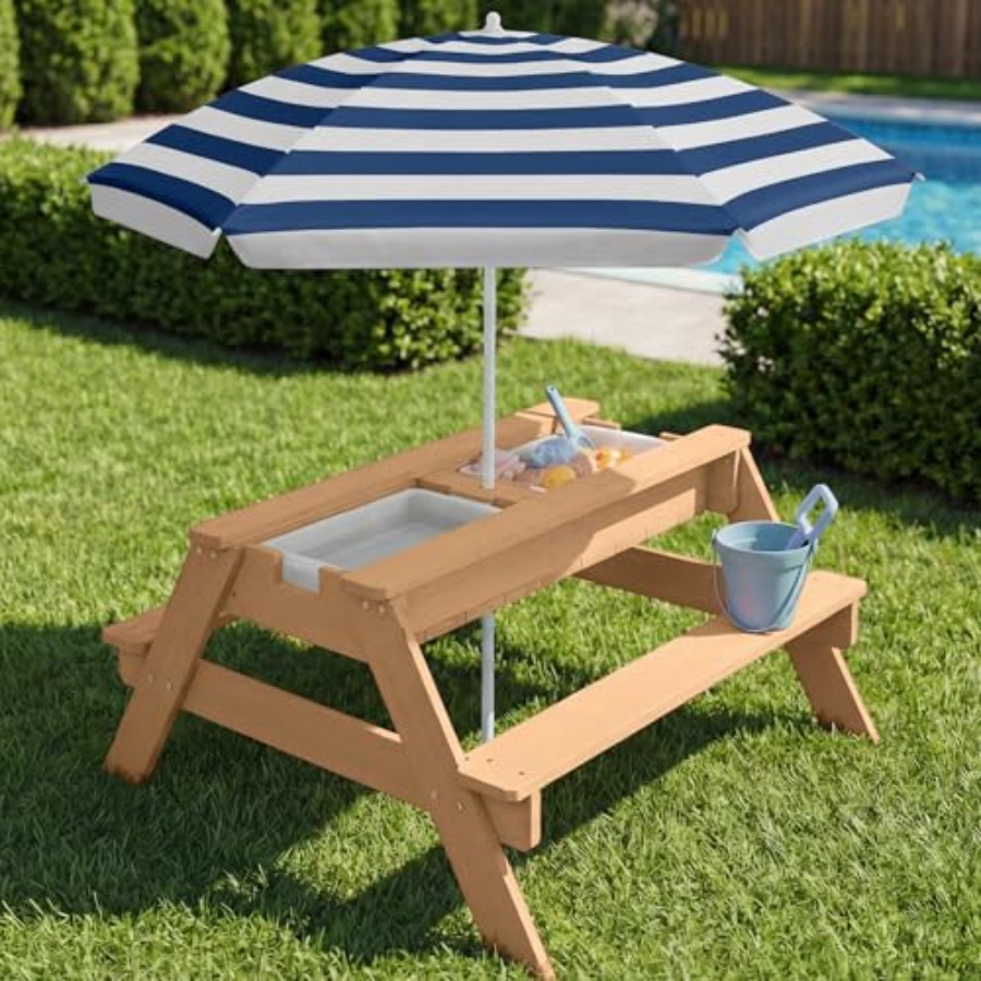 Outdoor kids picnic table with - Kids Outdoor Umbrella For Table review and price