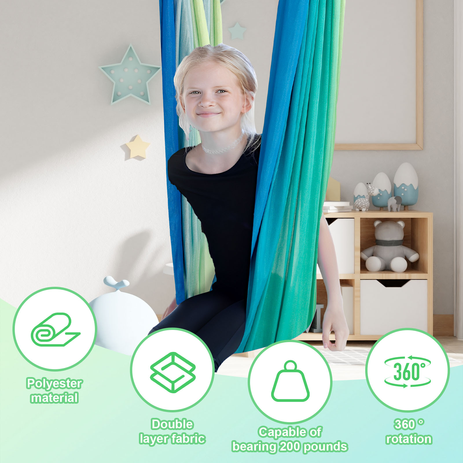 Kids Sensory Swings Double Lay - Kids Outdoor Swing And Slide review and price