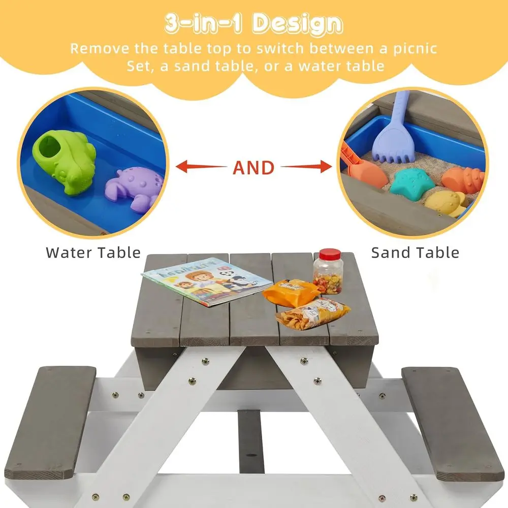 Convertible 3-in-1 Wooden Picn - Kids Outdoor Umbrella For Table review and price