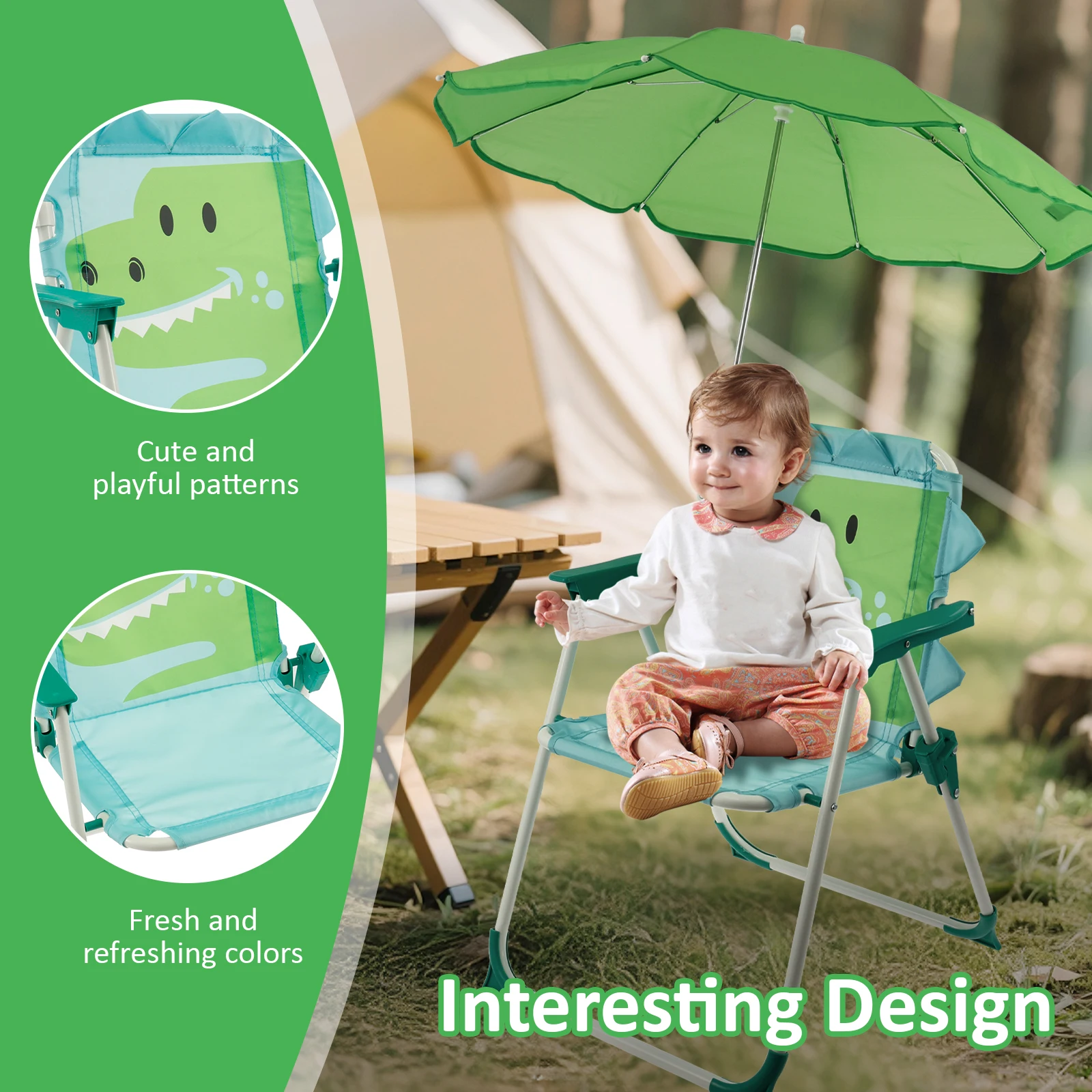 Kids Folding Beach Chair With  - Kids Outdoor Loungers review and price