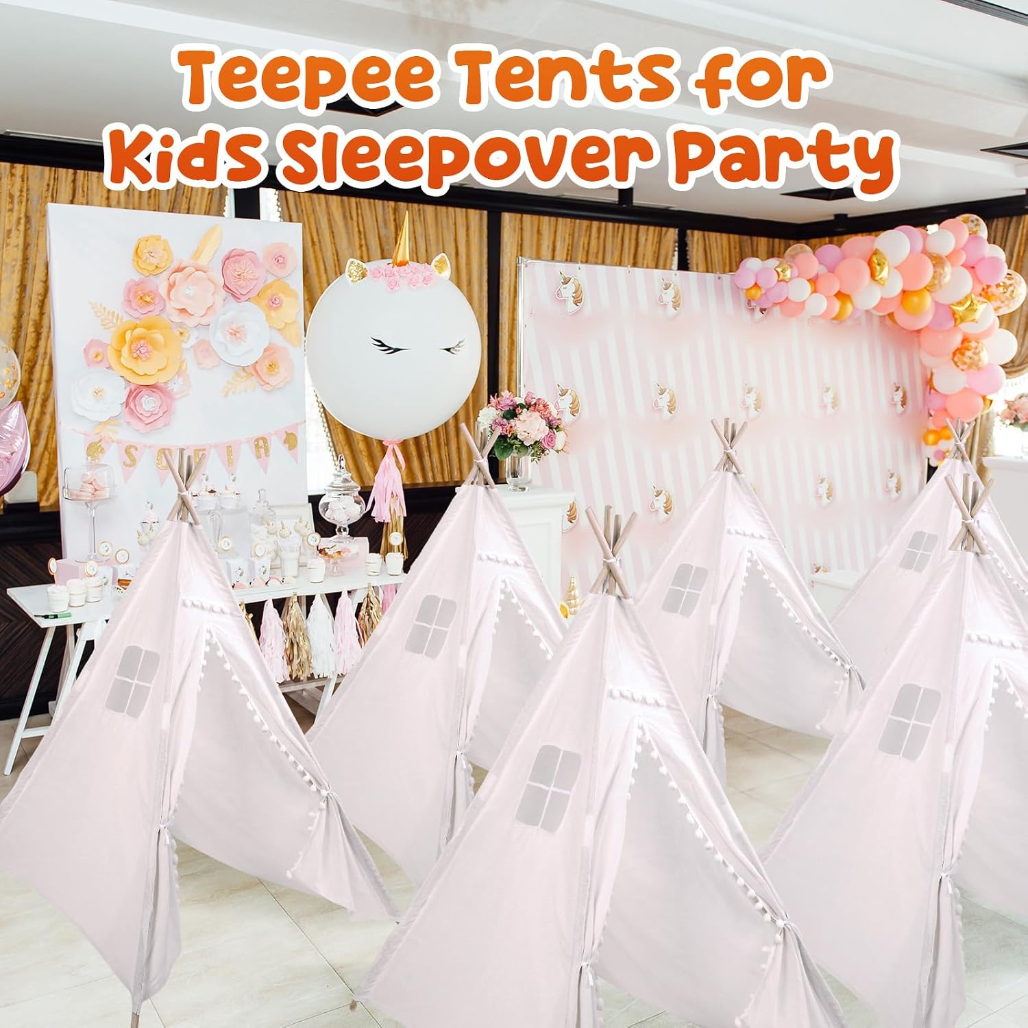 Windyun 6 Pcs Kids Teepee Tent - Kids Outdoor Teepee review and price