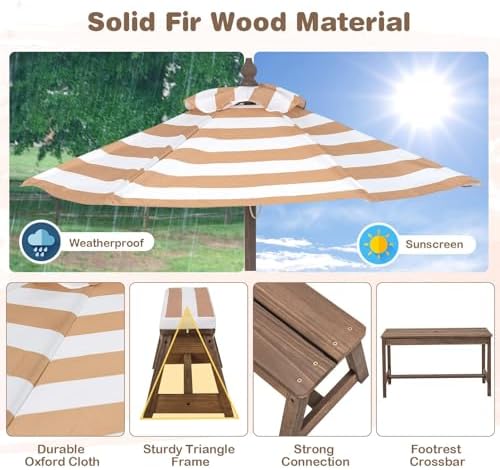 Kids Picnic Table, Outdoor Woo - Kids Outdoor Umbrella For Table review and price