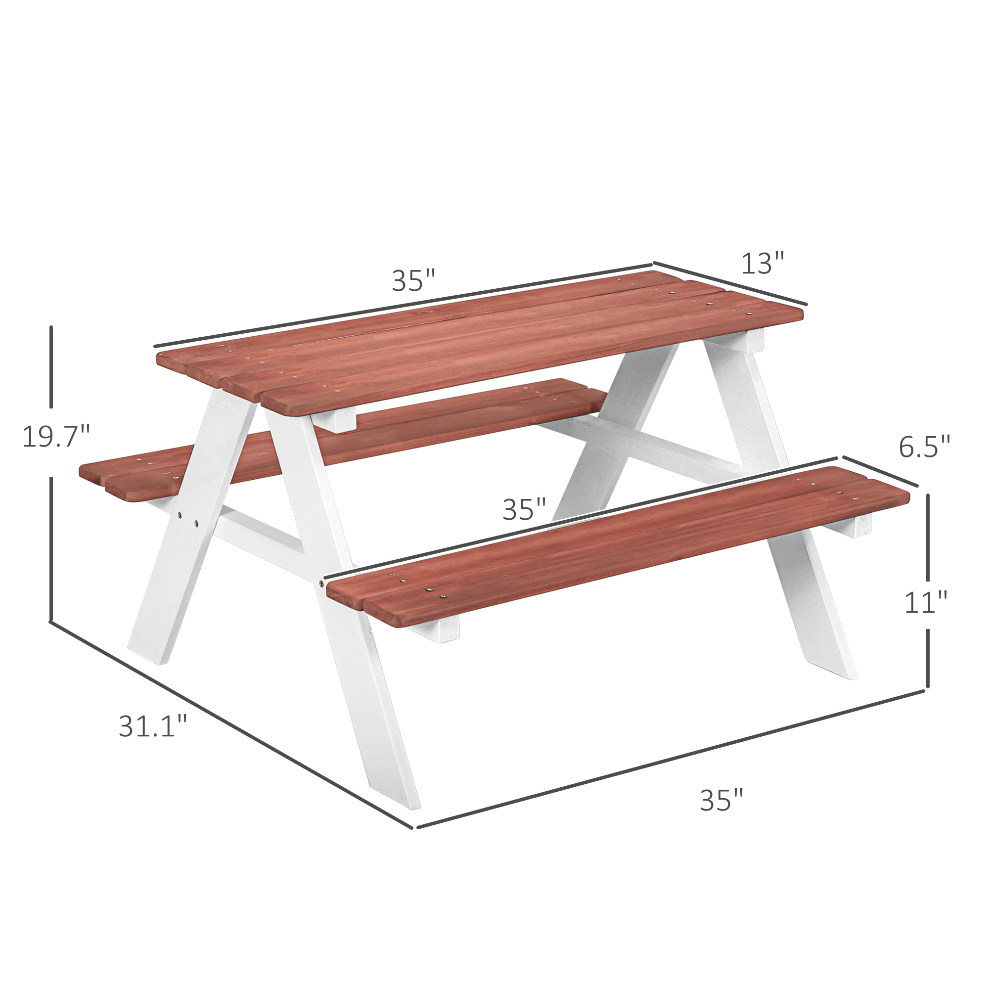 Kids Picnic Table Set, Wooden  - Kids Outdoor Bench Table review and price
