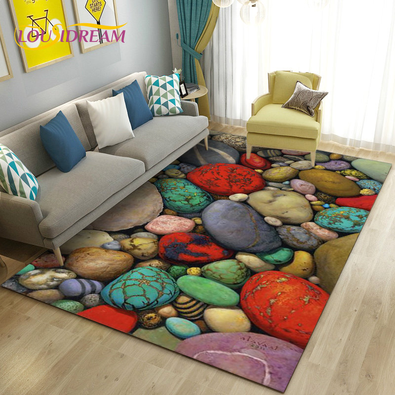 3D Colorful Cobblestone Stone  - Kids Outdoor Mat Waterproof review and price