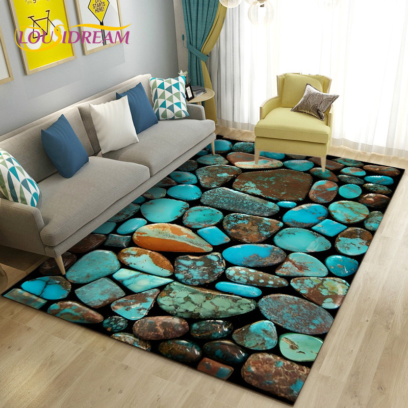 3D Colorful Cobblestone Stone  - Kids Outdoor Mat Waterproof review and price