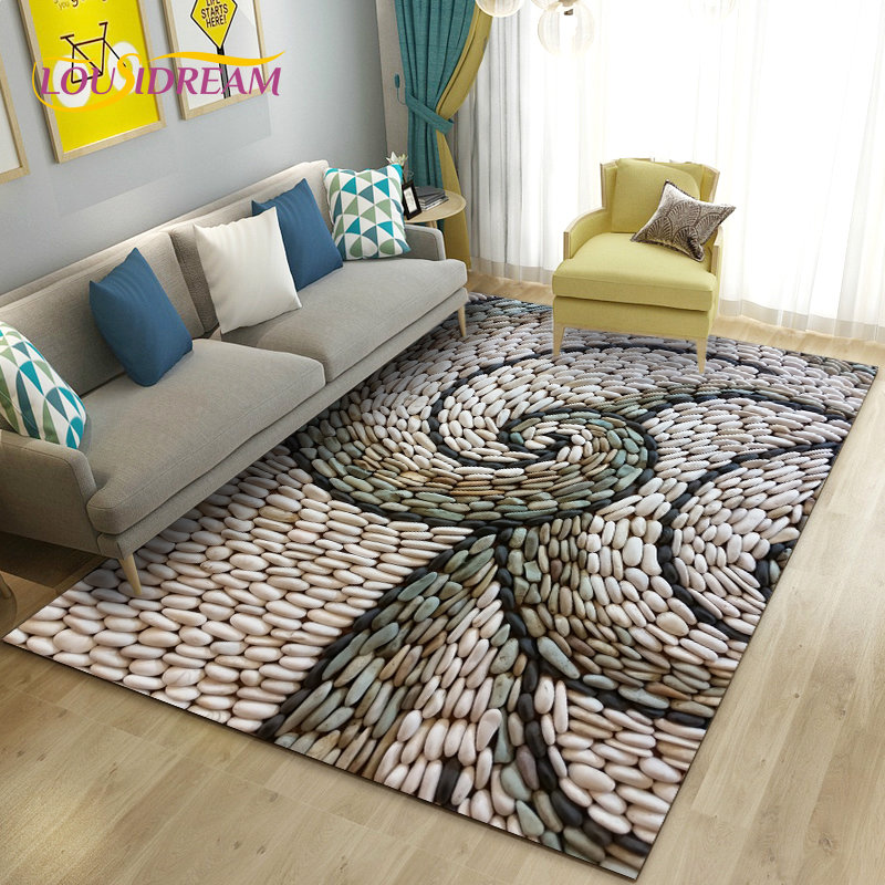 3D Colorful Cobblestone Stone  - Kids Outdoor Mat Waterproof review and price