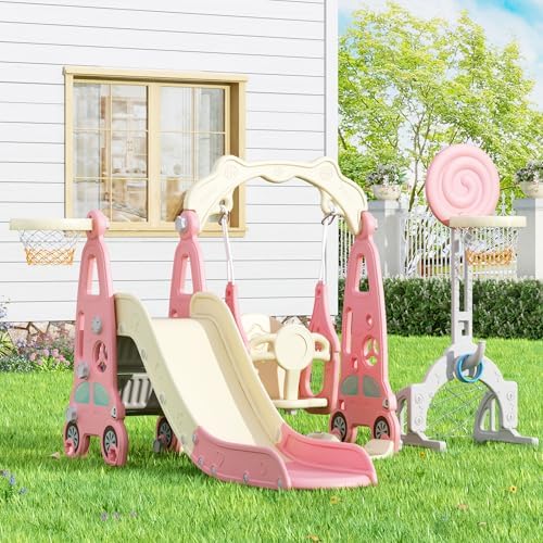 6 in 1 Toddler Slide and Swing - Kids Outdoor Swing And Slide review and price