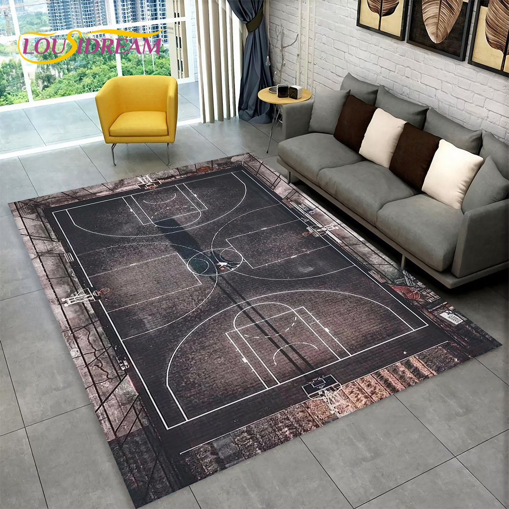 3D Basketball Cour Cartoon Are - Kids Outdoor Mat Waterproof review and price