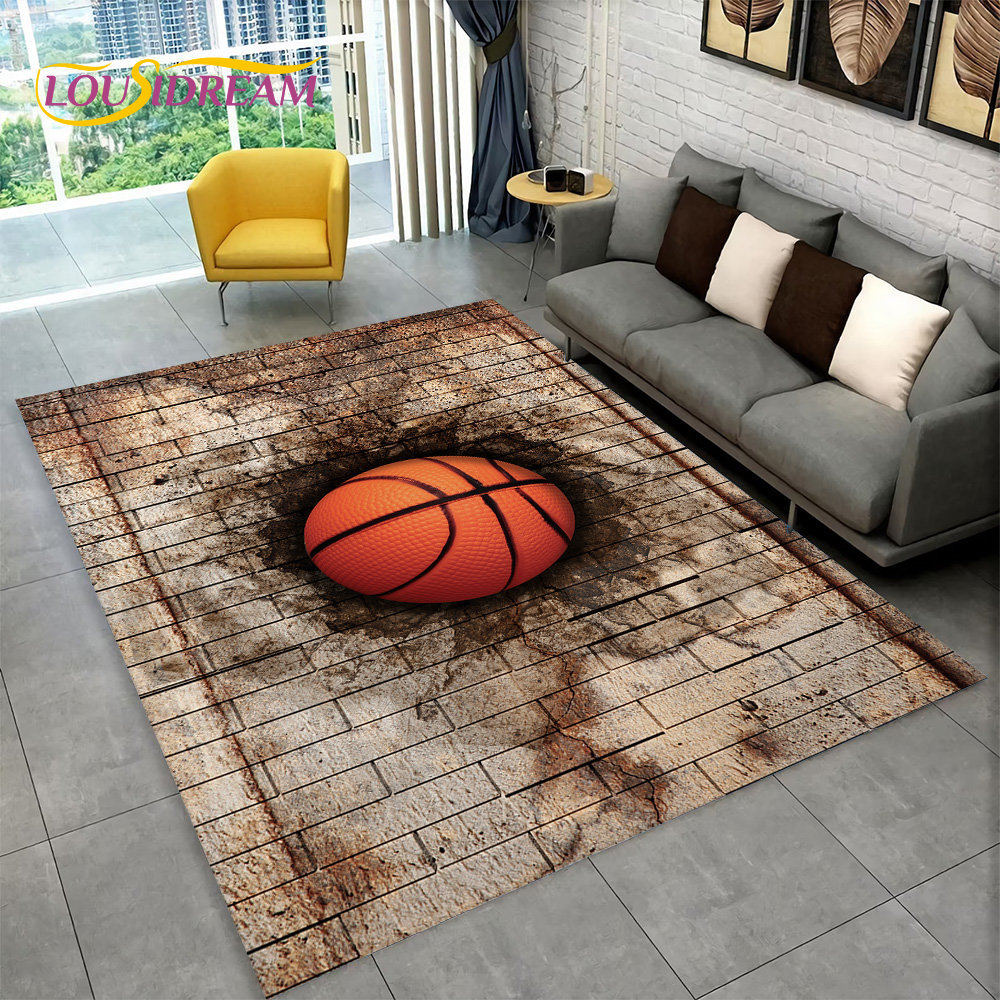 3D Basketball Cour Cartoon Are - Kids Outdoor Mat Waterproof review and price