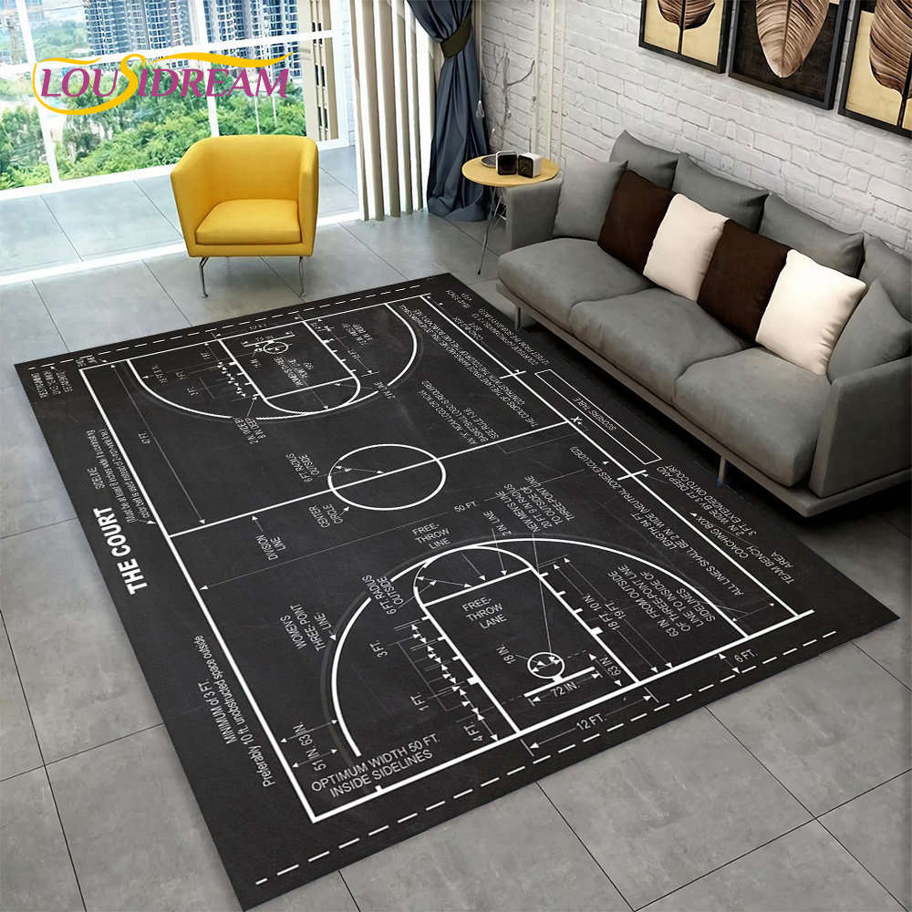 3D Basketball Cour Cartoon Are - Kids Outdoor Mat Waterproof review and price