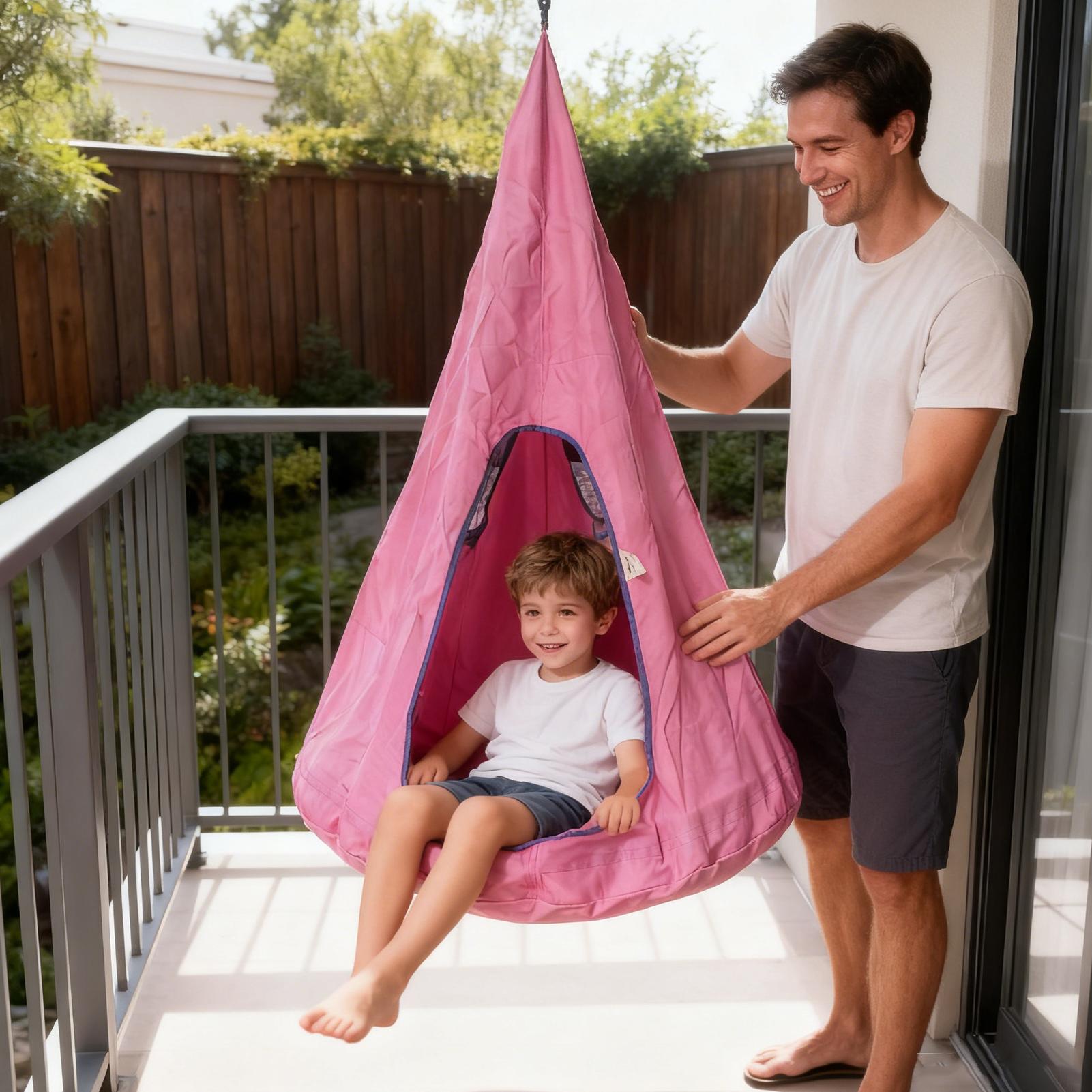 Kids Pod Swing Seat With Cushi - Kids Outdoor Nest Swing review and price