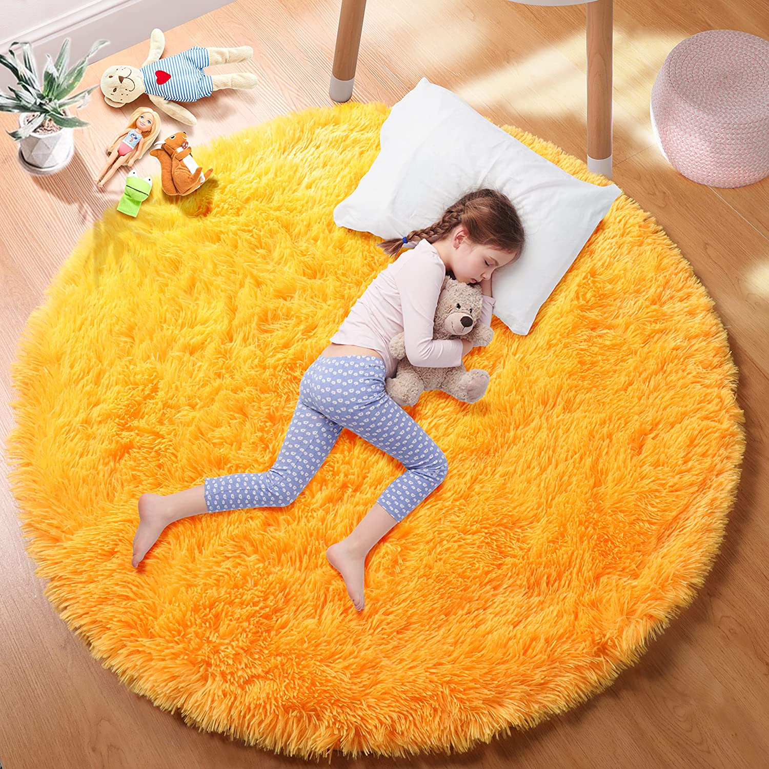 Soft Orange Round Rug Circle R - Kids Outdoor Teepee review and price