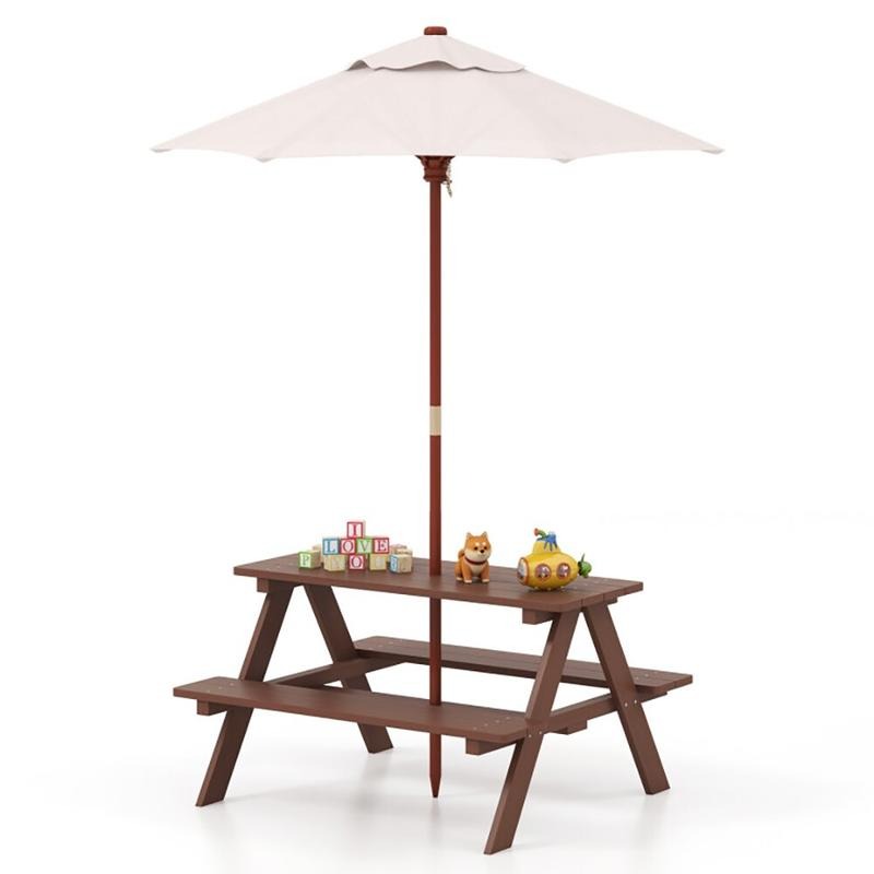 Outdoor 4-Seat Kids Picnic Tab - Kids Outdoor Umbrella For Table review and price