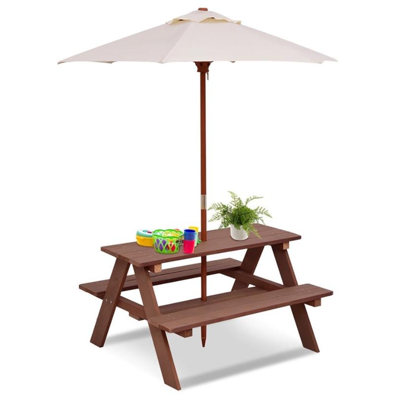 Outdoor 4-Seat Kids Picnic Tab - Kids Outdoor Umbrella For Table review and price
