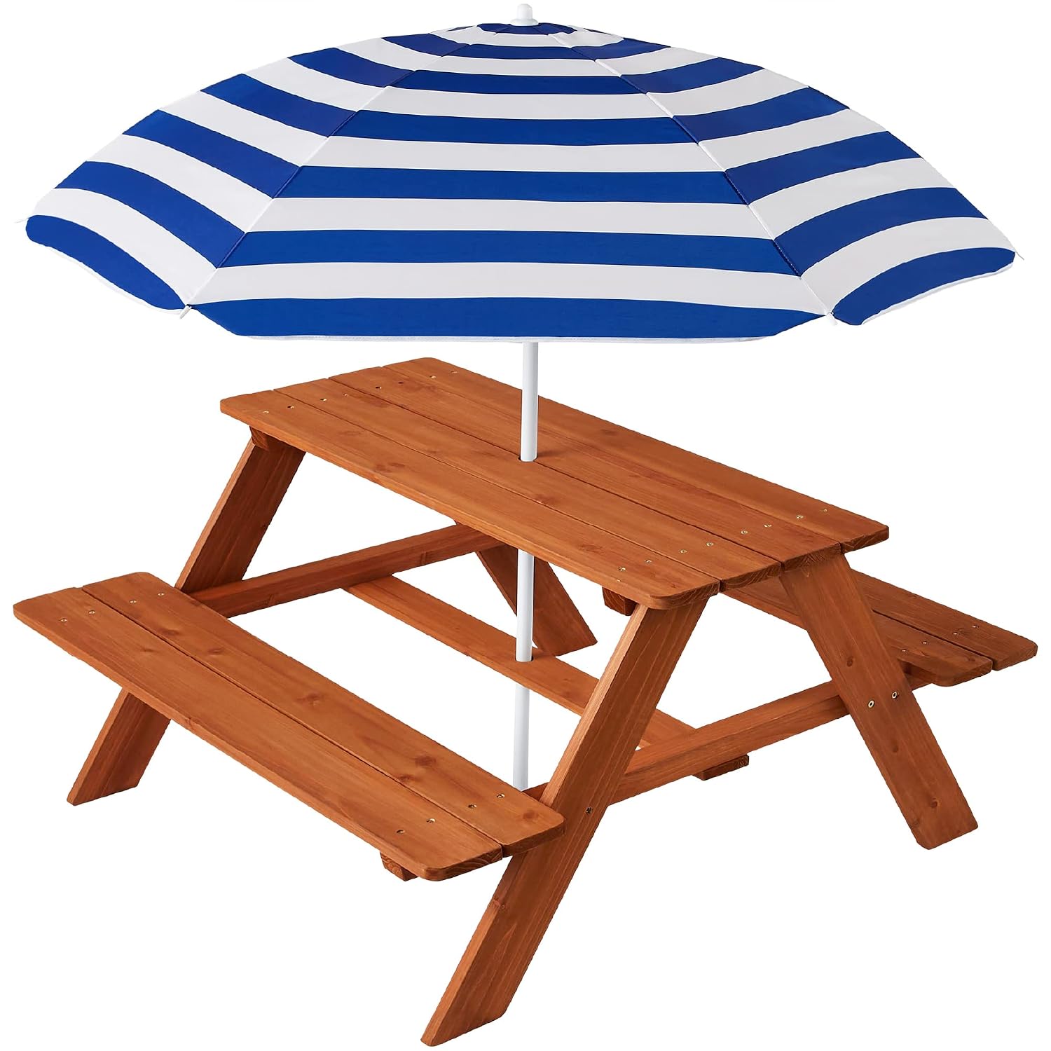 Wooden Kids Picnic Table with  - Kids Outdoor Umbrella For Table review and price