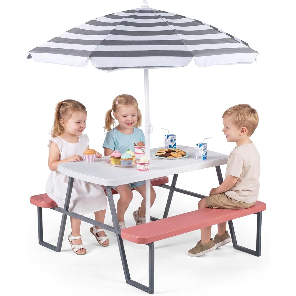 Kids Picnic Table, Toddler Out - Kids Outdoor Umbrella For Table review and price