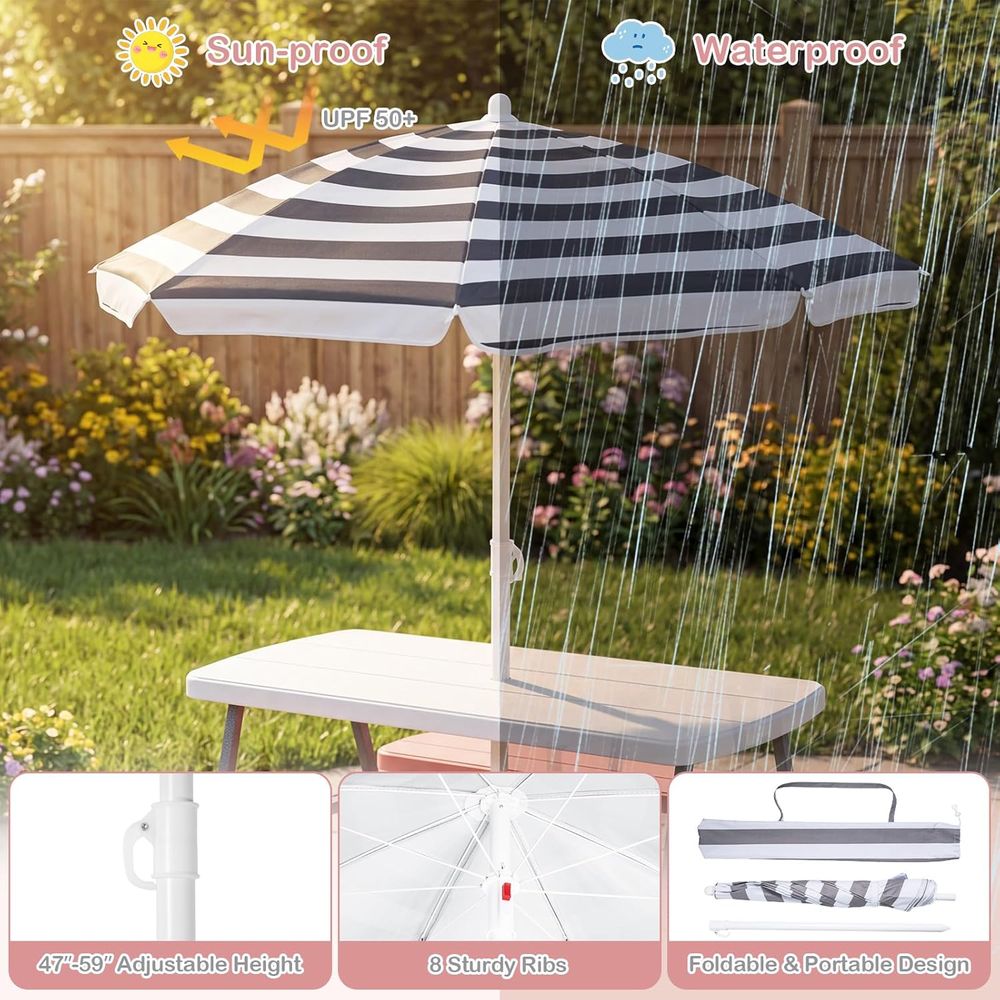 Kids Picnic Table, Toddler Out - Kids Outdoor Umbrella For Table review and price